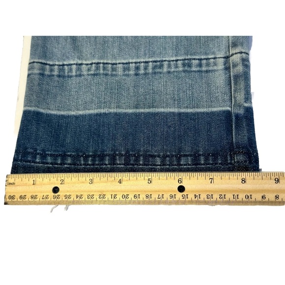 Chico's Women’s Size 0 US 4 Wide Leg Crop Exposed Button Fly Raw Hem Denim Jeans - Picture 10 of 11